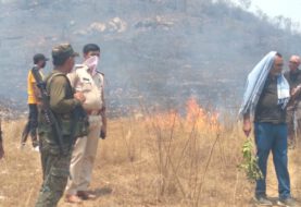 मलयपुर के गादी कटौना पहाड़ पर लगी भीषण आग